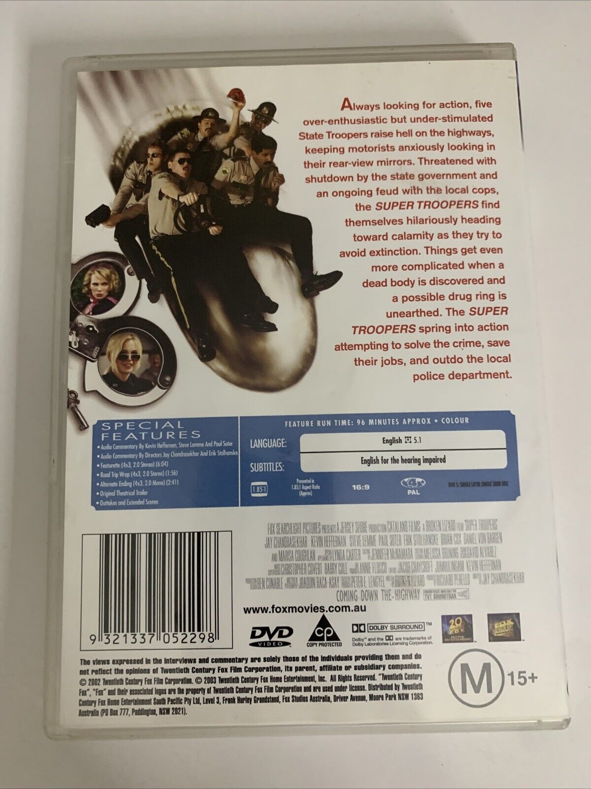 Super Troopers (DVD, 2001) Kevin Heffernan, Jay Chandrasekhar Comedy Region 4