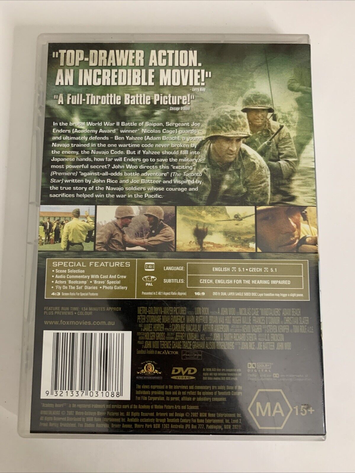 Windtalkers (DVD, 2002) Christian Slater, Nicolas Cage  Region 4