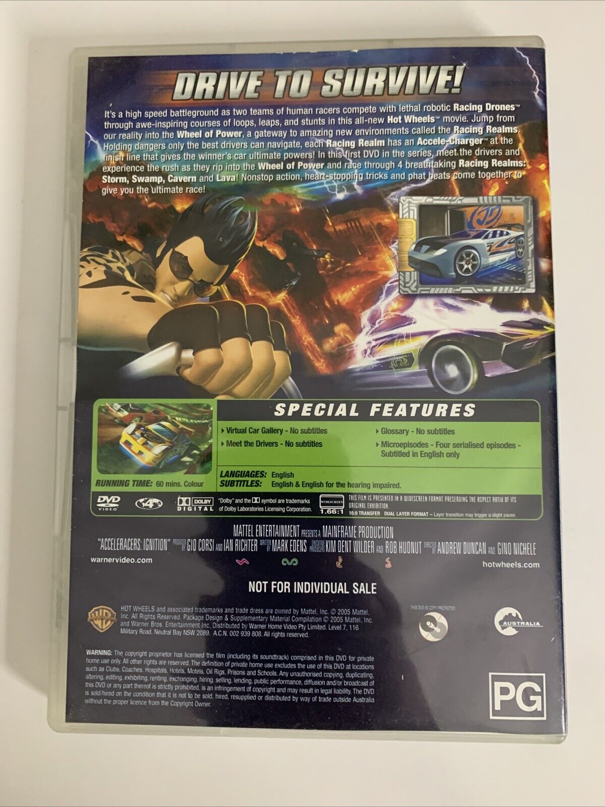 Hot Wheels AcceleRacers Ignition (DVD, 2005) Region 4