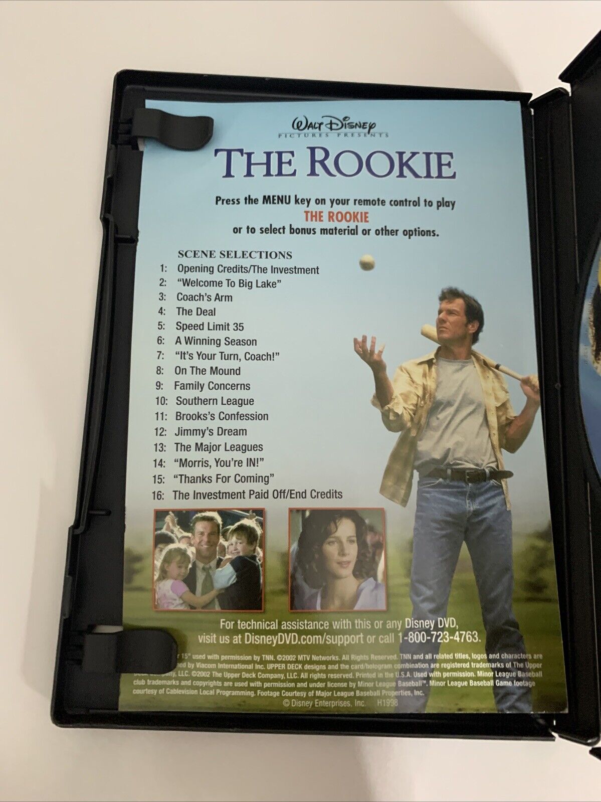 The Rookie (DVD, 2002) Dennis Quaid Region 1