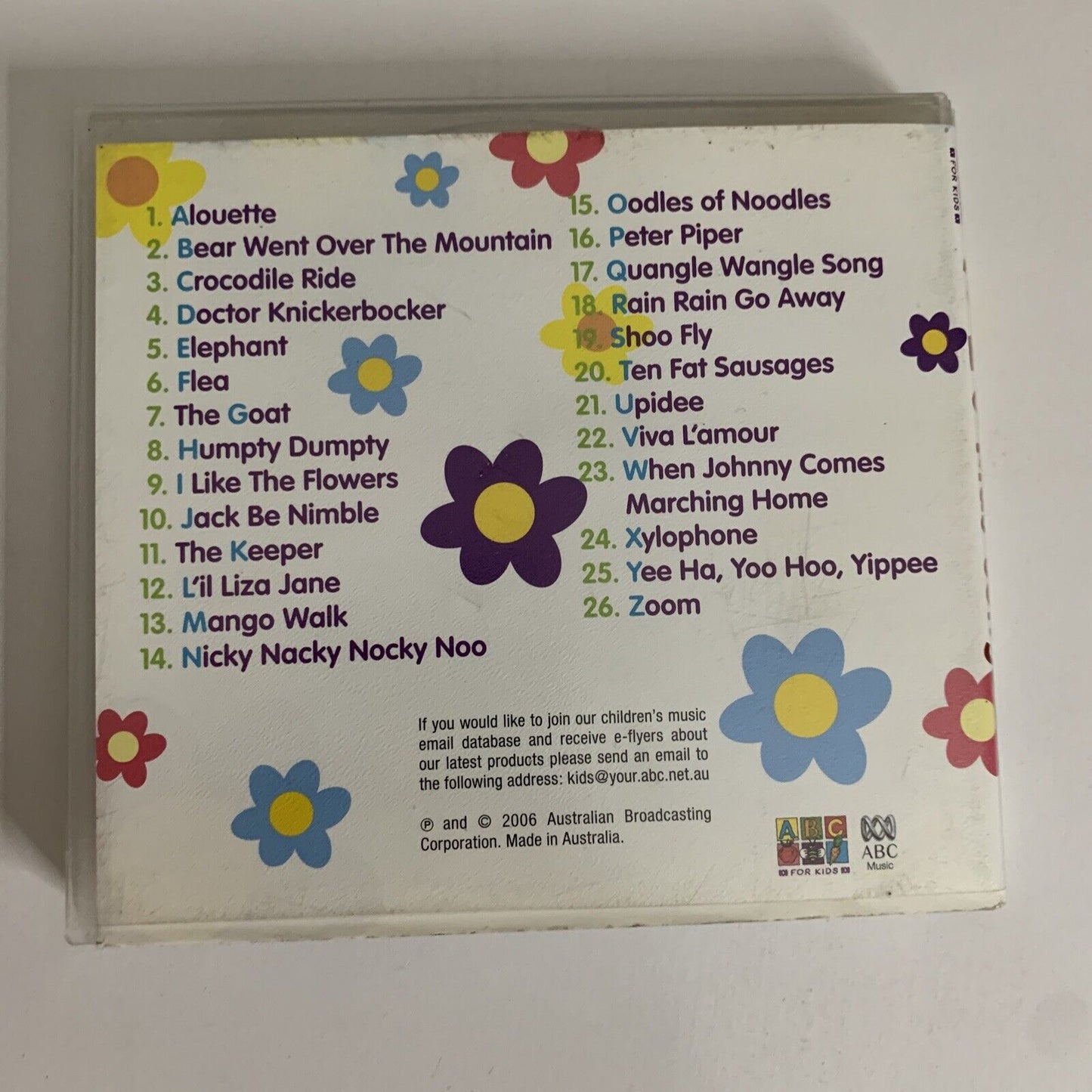 A-Z Of Kids Songs 2 by ABC Music (CD, 2006) Album D301316-2