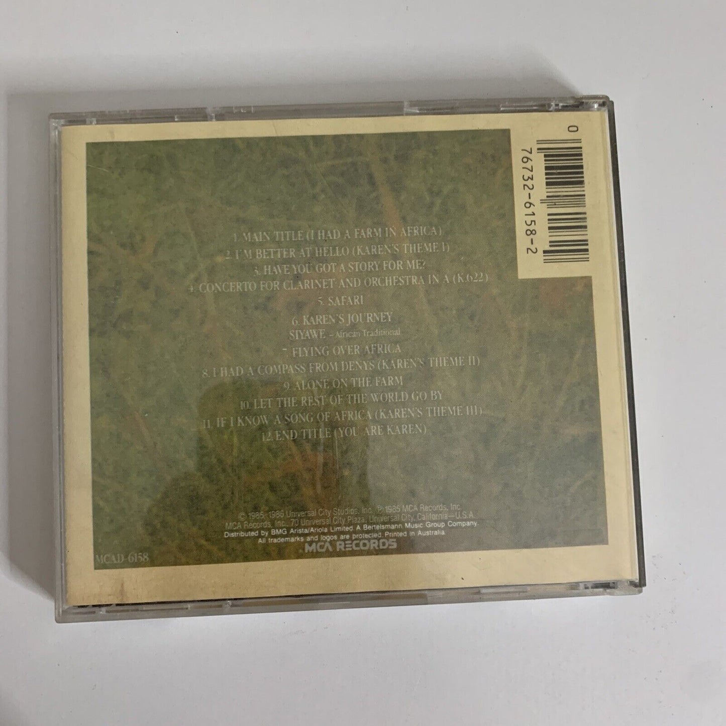 Out of Africa Film Soundtrack by John Barry (CD, 1990) Album