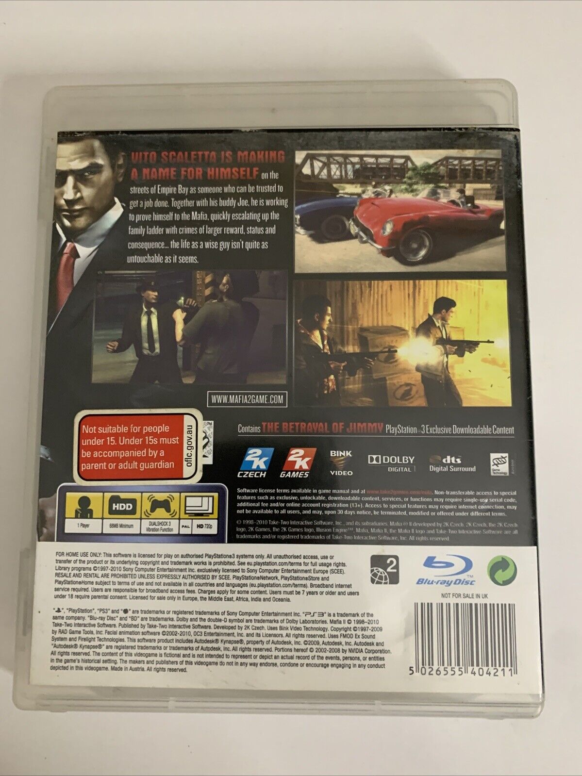 Mafia II  PS3 Sony PlayStation 3 2k Games