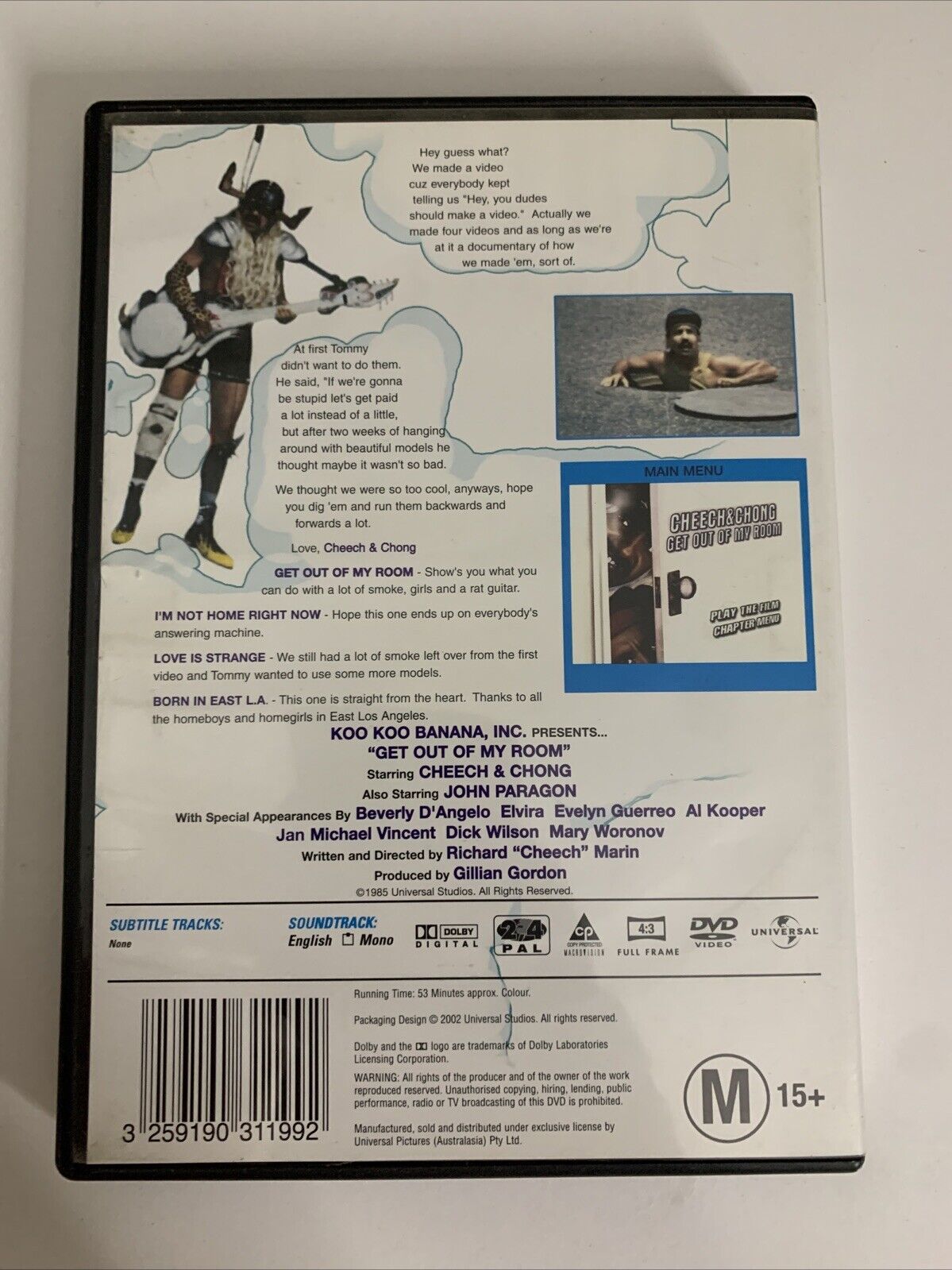 Cheech and Chong Get Out of My Room (DVD, 1985) Region 4 &2