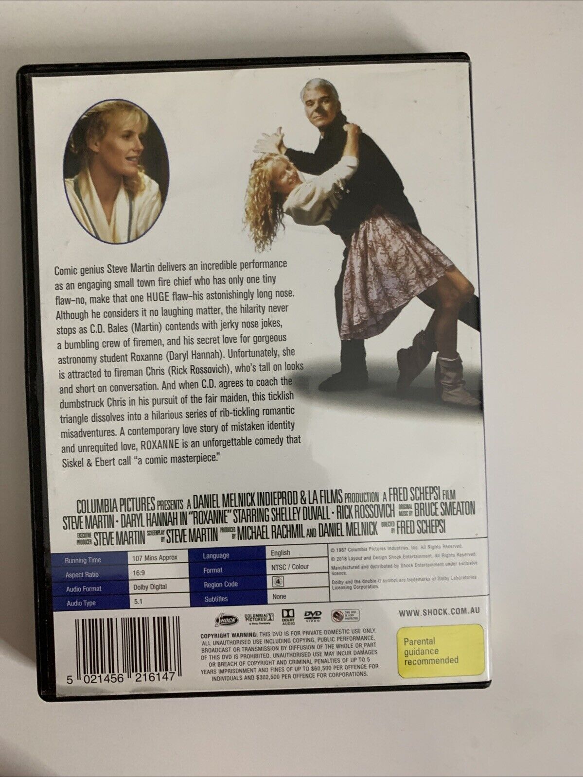 Roxanne (DVD, 1987) Steve Martin, Daryl Hannah, Shelley Duvall  Region 4