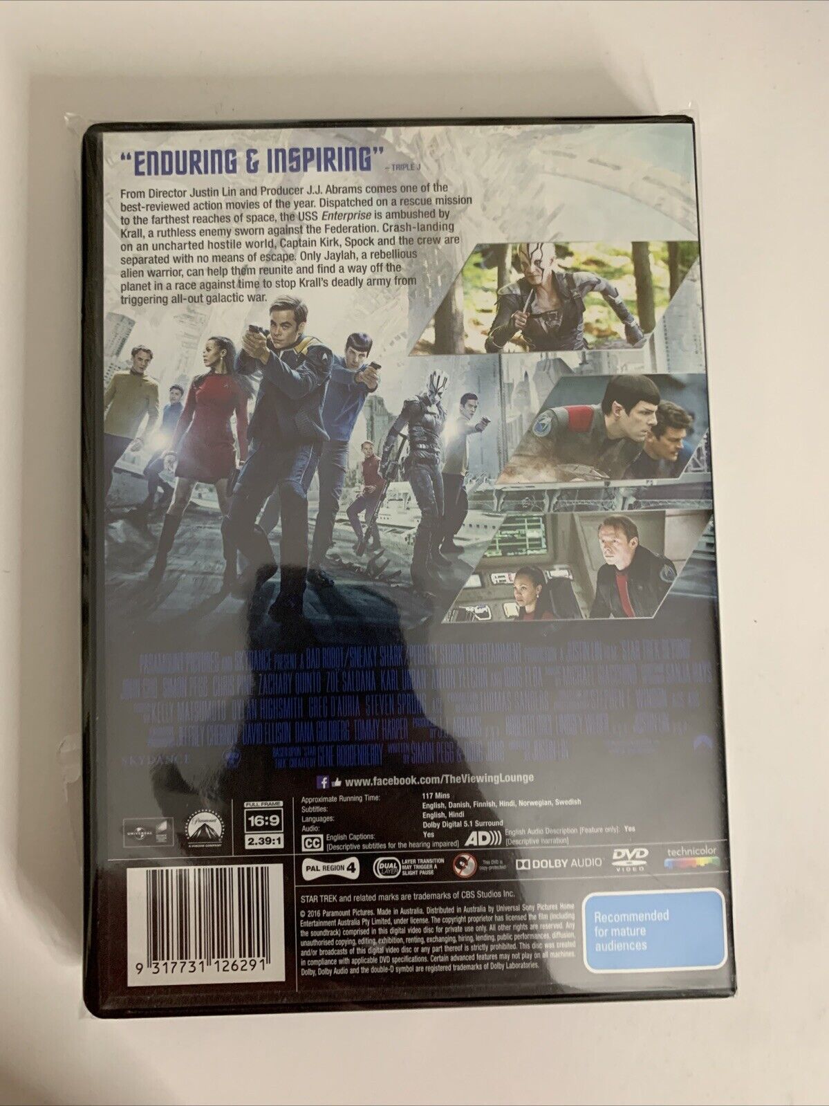 Star Trek Beyond (DVD, 2016) Chris Pine, Zachary Quinto Region 4  NEW