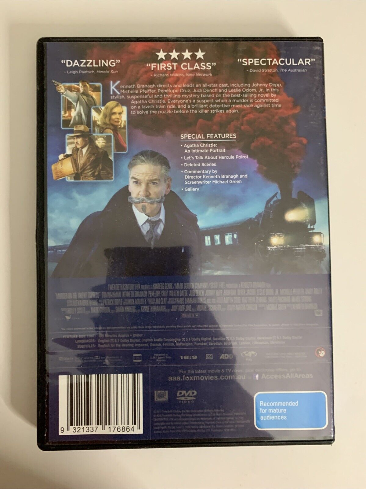 Murder on the Orient Express (DVD, 2017) Kenneth Branagh, Judi Dench  Region 4