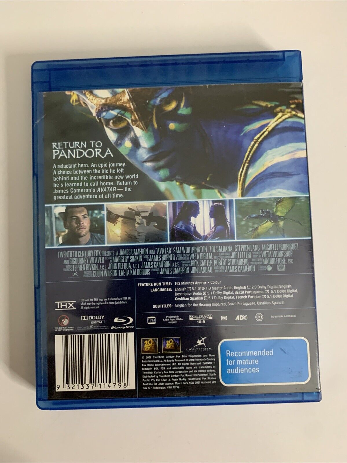 Avatar (Blu-ray, 2009) Sam Worthington, Sigourney Weaver  Region B