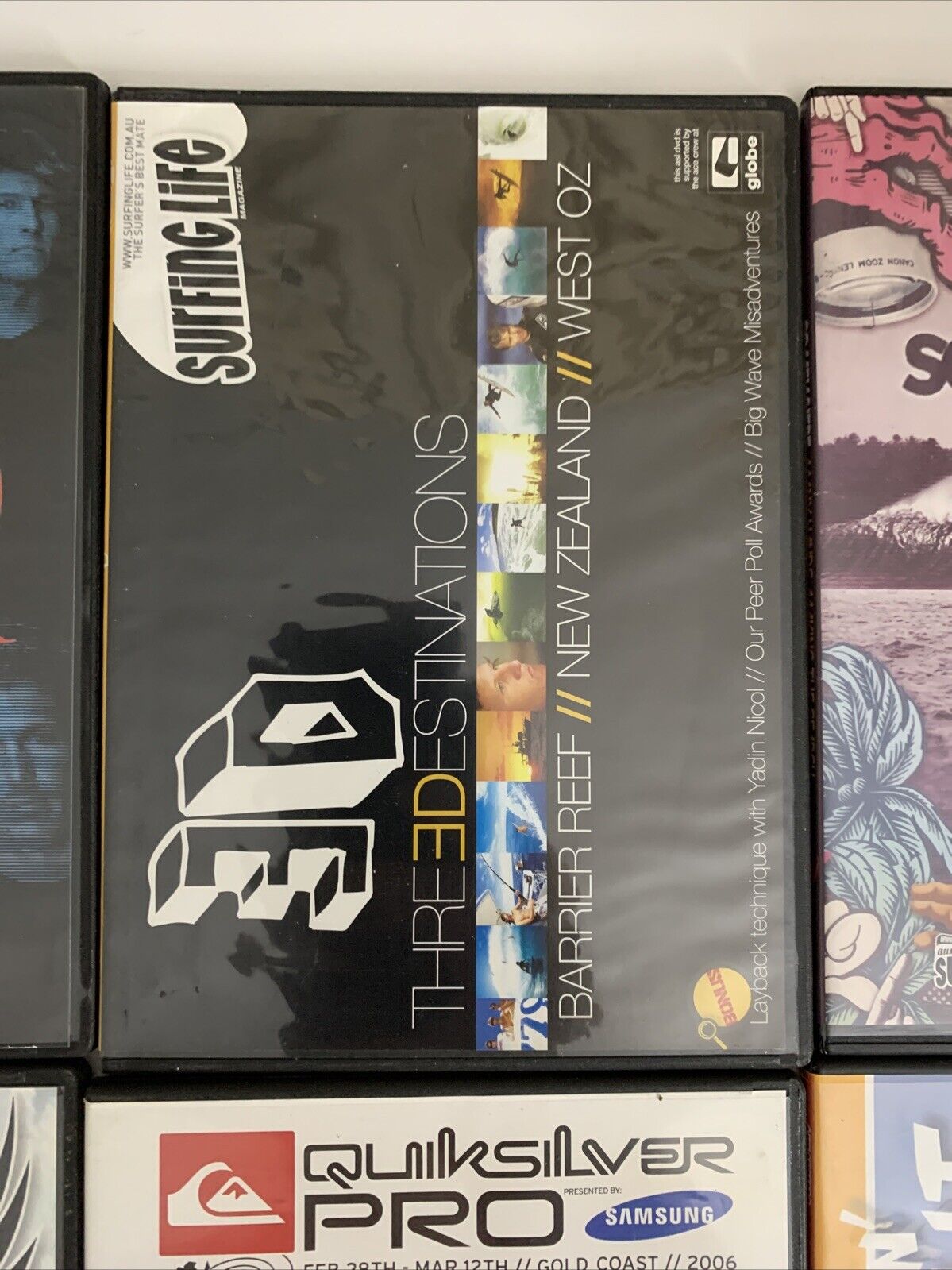 6x Surfing DVD Burn, 3D Destinations, Billabong World Championships, Somewhere