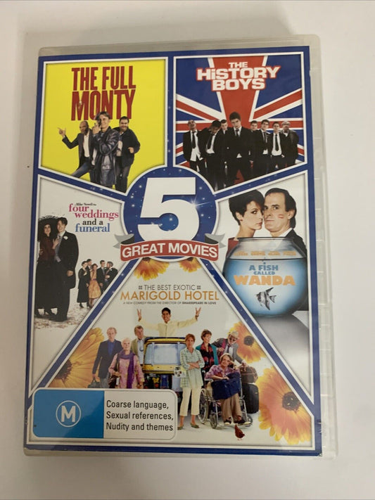Full Monty / Marigold Hotel / Four Weddings & Funeral / Fish Called Wanda  DVD