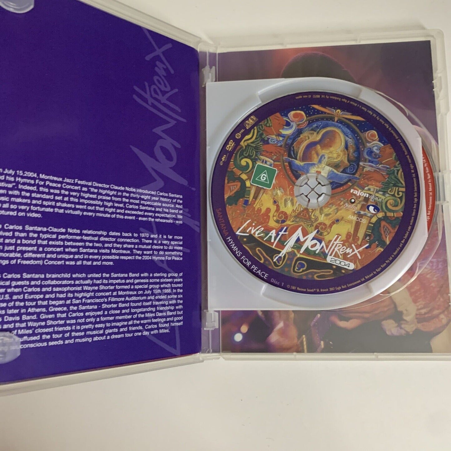 Santana Hymns For Peace Live At Montreux 2004  (DVD, 2004) Region 4