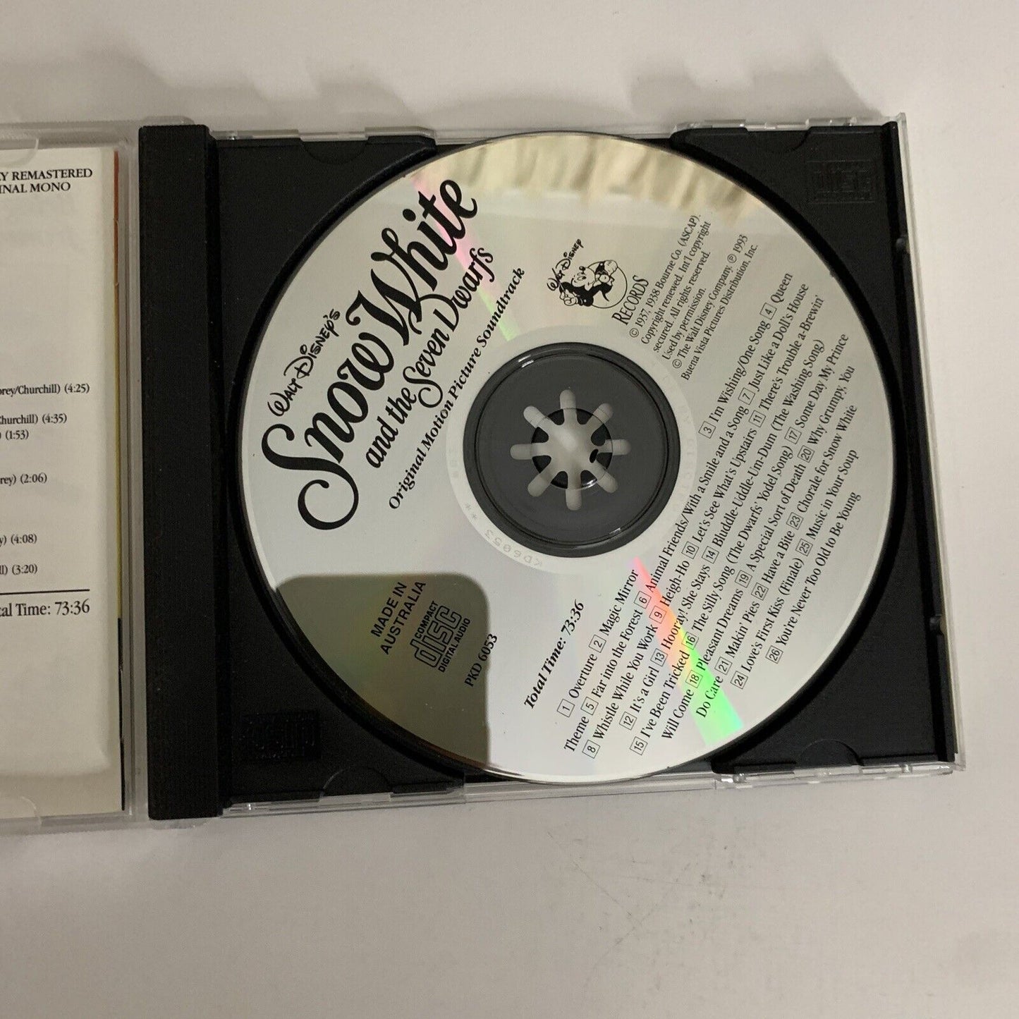 Walt Disney's Snow White And The Seven Dwarfs Soundtrack (CD, 1993) Album