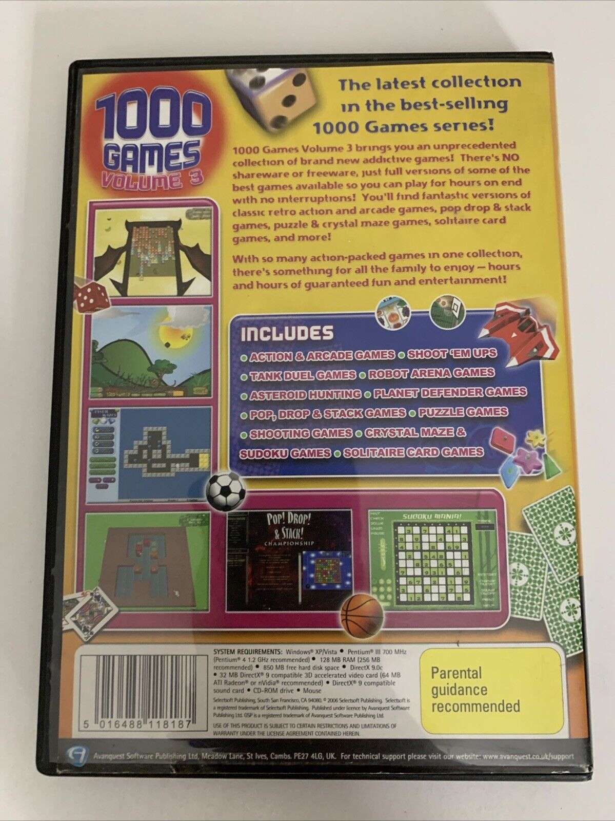 1000 Games Volume 3 Full Versions PC Windows CD-ROM Game