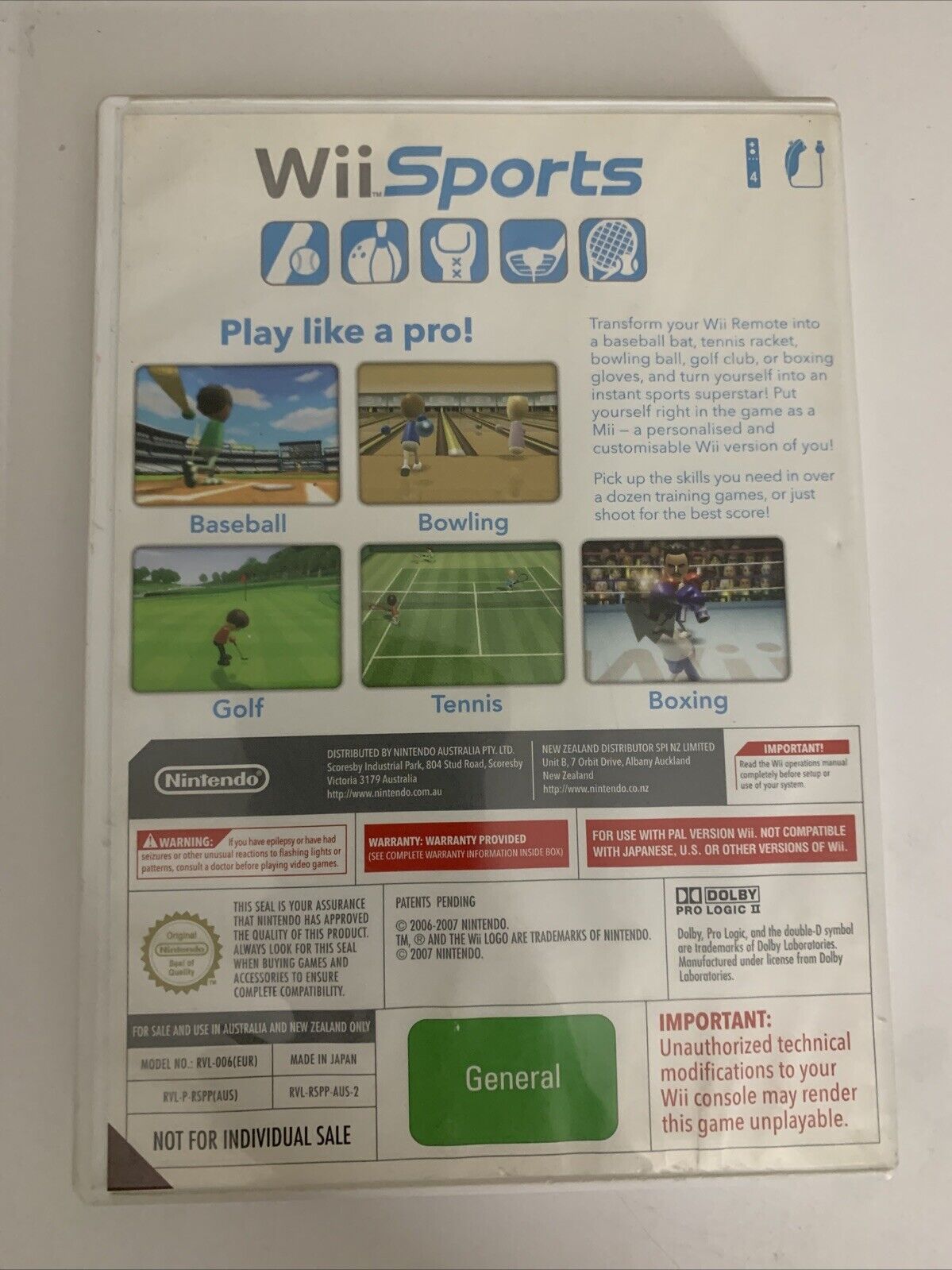 Wii Sports   Nintendo Wii 2006 Mixed Sports PAL Game