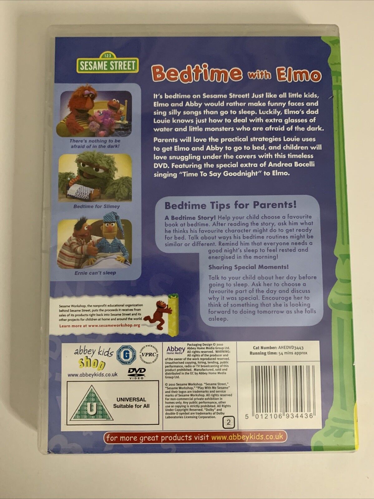 Sesame Street Bedtime With Elmo (DVD, 2008) Region 2