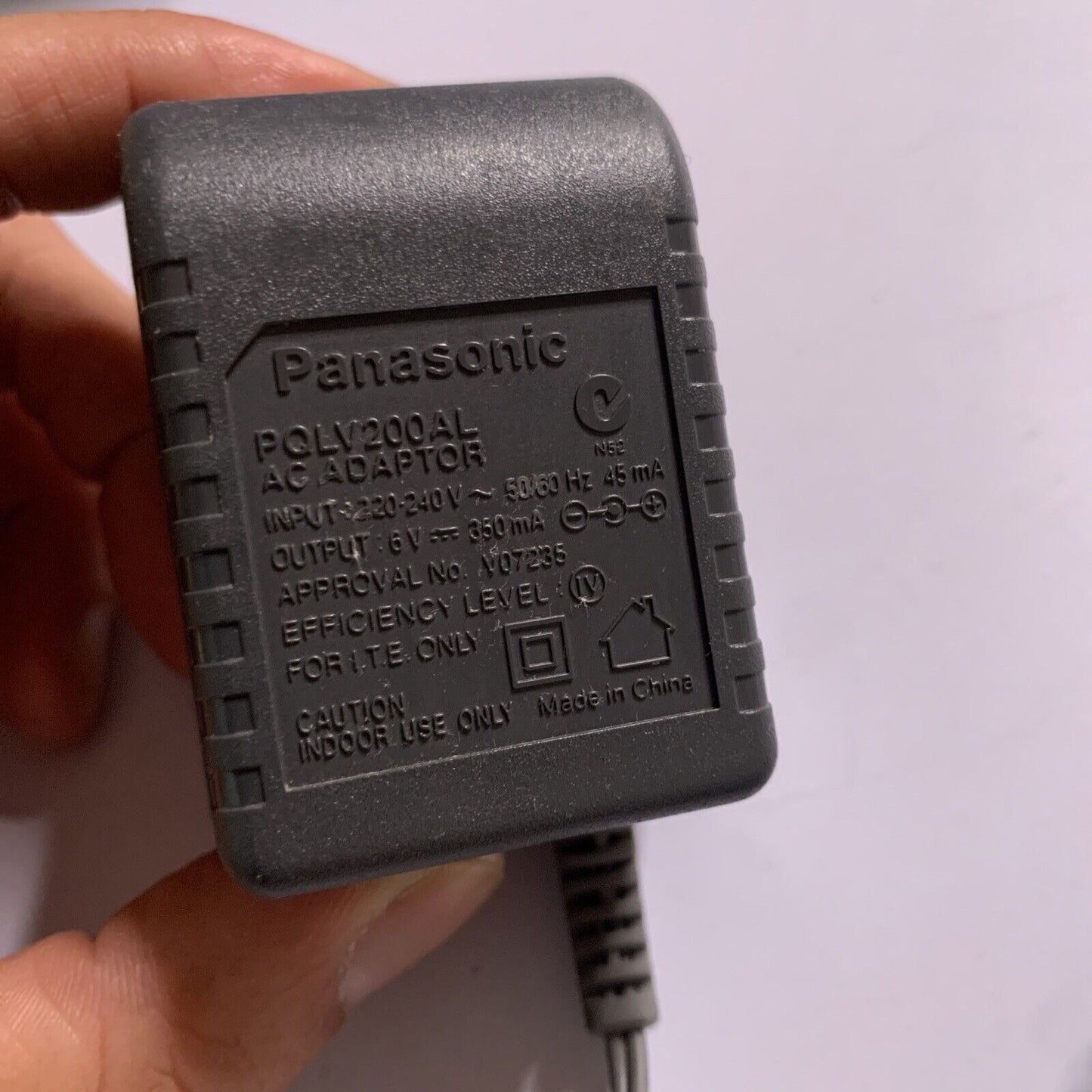 Genuine Panasonic PQLV200AL AC Adapter 6V 350mA for Telephone Base