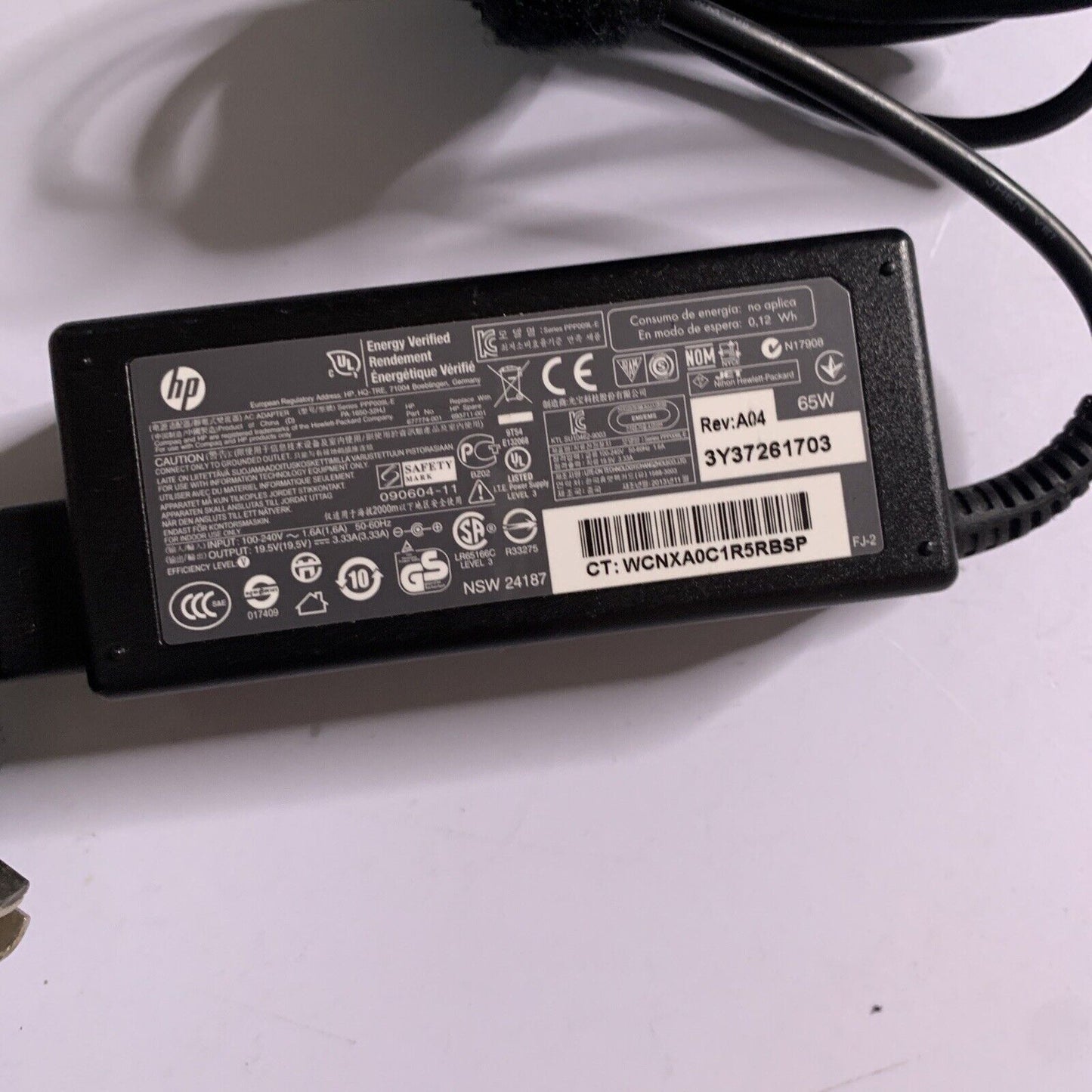 Genuine HP PPP009L-E AC Adapter 19.5V 3.33A Power Supply PA-1650-32HJ 677774-001