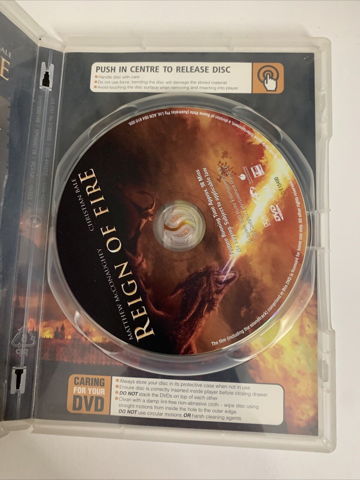 Reign of Fire (DVD, 2002) Christian Bale, Matthew McConaughey, Gerard Butler