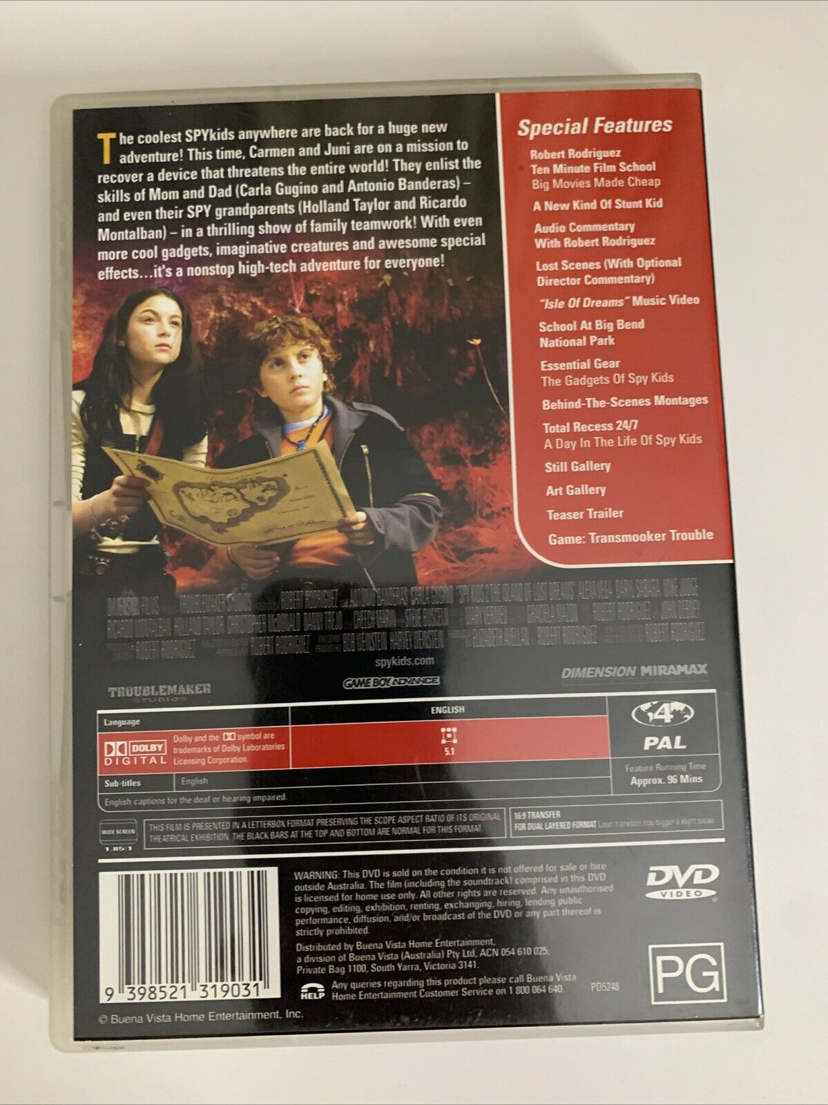 Spy Kids 2 The Island of Lost Dreams (DVD, 2002) Antonio Banderas Region 4