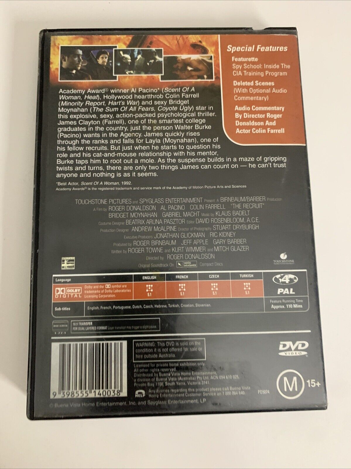 The Recruit (DVD, 2003) Colin Farrell, Al Pacino  Region 4