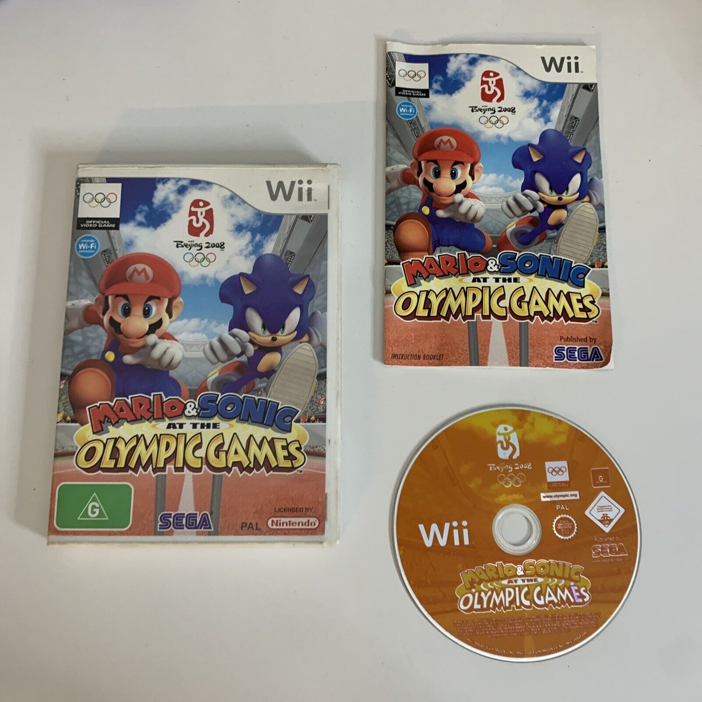 Mario & Sonic at The Olympic Games Beijing 2008  Nintendo Wii PAL Game Complete