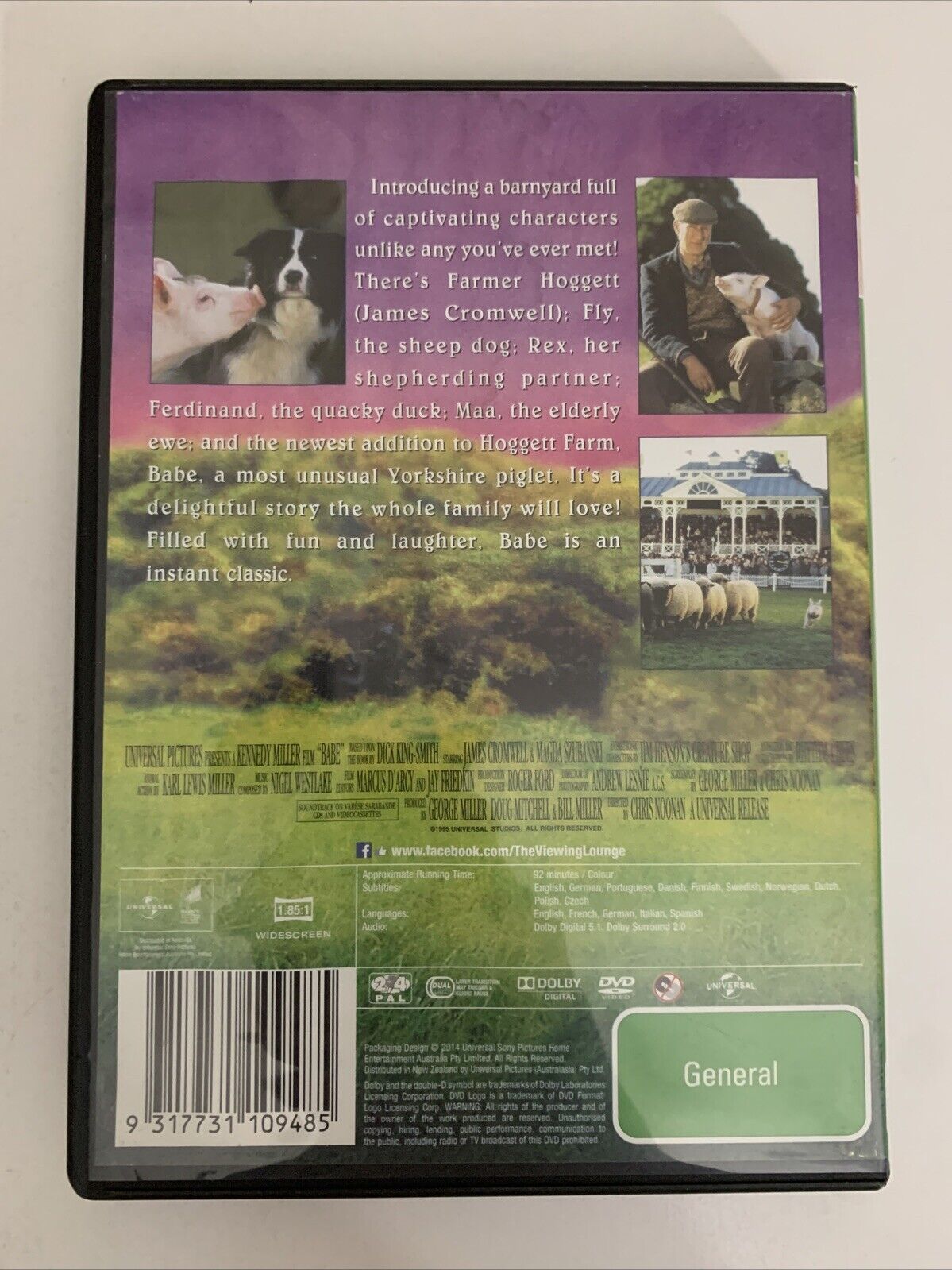 Babe (DVD, 1995) James Cromwell, Magda Szubanski  Region 4