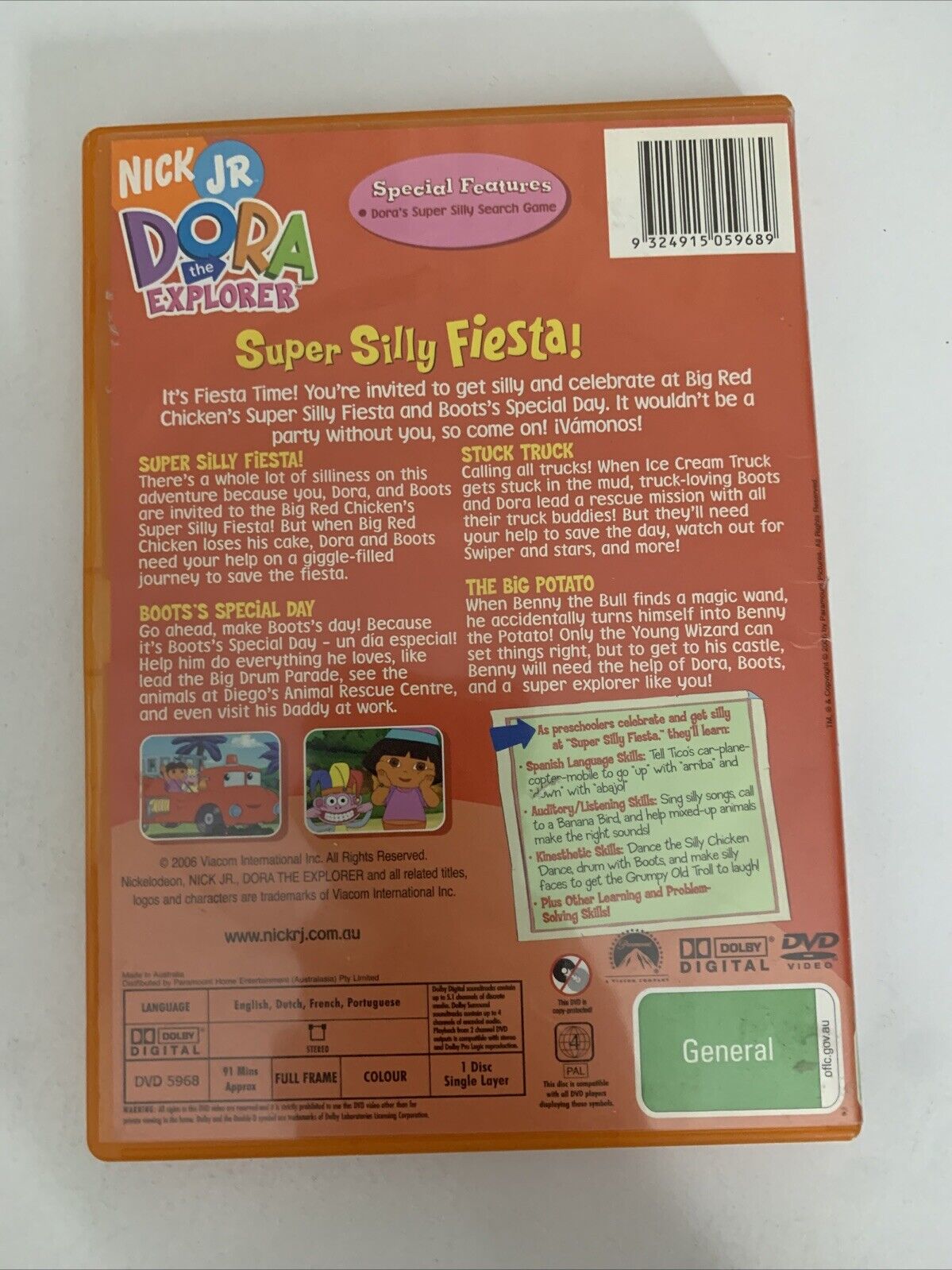 Dora the Explorer Super Silly Fiesta (DVD, 2000) Region 4