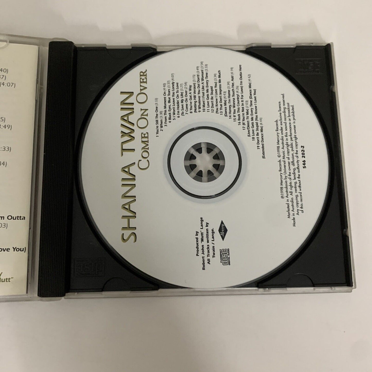 Come On Over by Shania Twain (CD, 1999) Album Including Australian Bonus Tracks