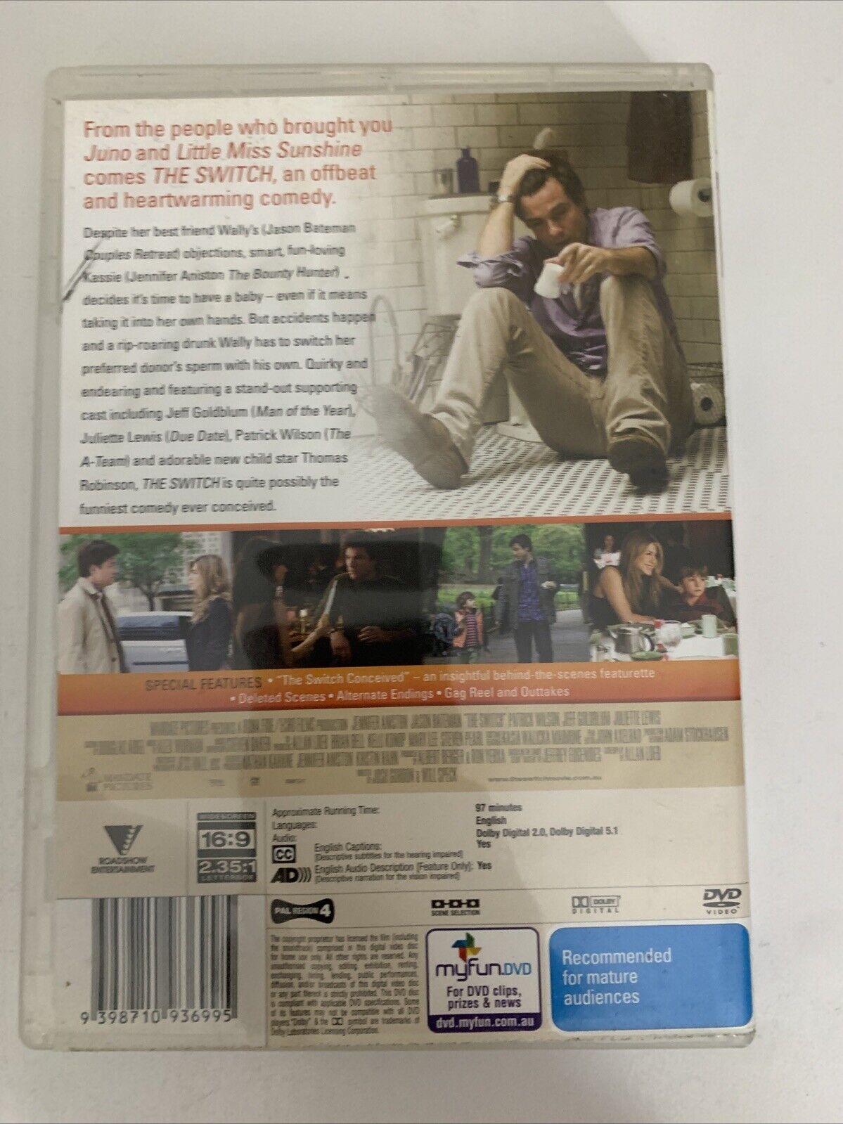 The Switch (DVD, 2010) Juliette Lewis, Jennifer Aniston, Jason Bateman Region 4