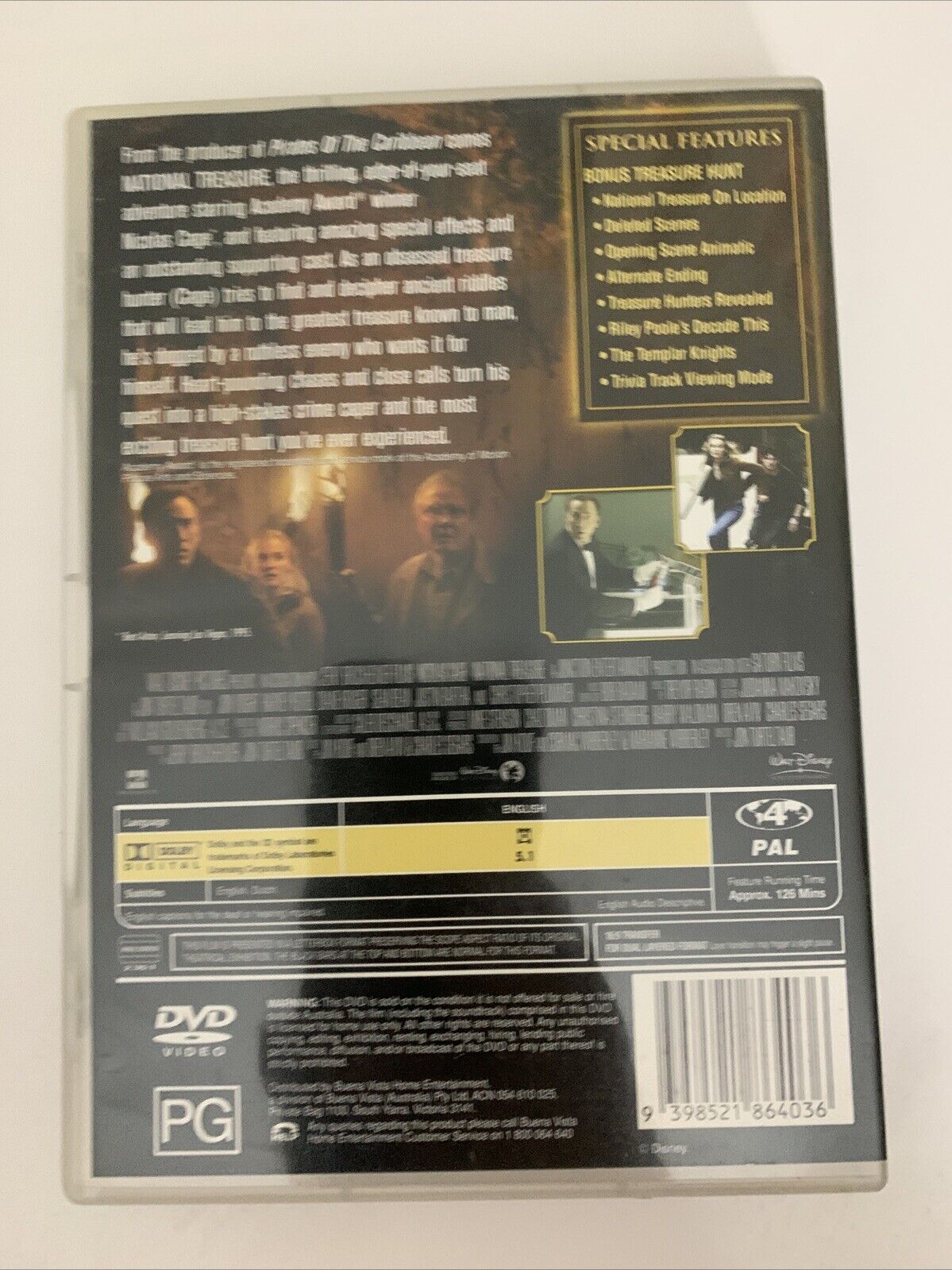 National Treasure (DVD, 2004) Harvey Keitel, Nicolas Cage, Sean Bean  Region 4