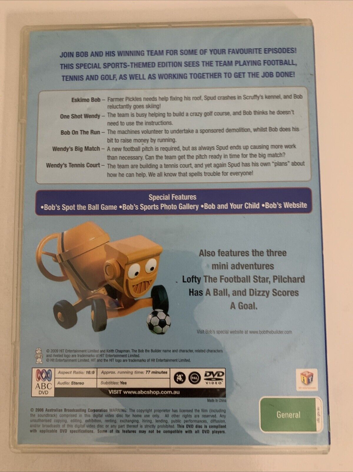 Bob The Builder : Bob's Winning Team (DVD, 1999) Special Sports Edition Region 4