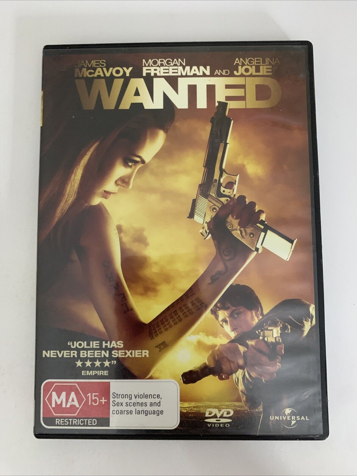 Wanted (DVD, 2008) Morgan Freeman, Angelina Jolie, Chris Pratt Region 4