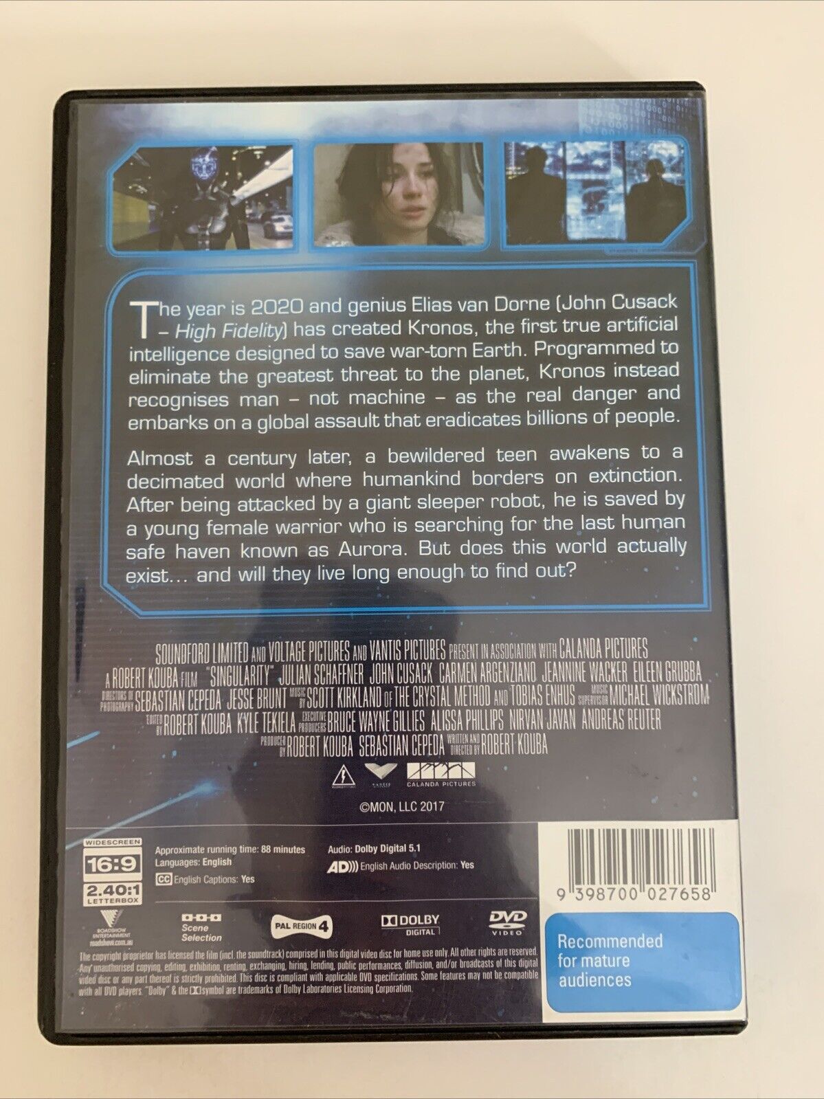 Singularity (DVD, 2017) John Cusack, Julian Schaffner Region 4