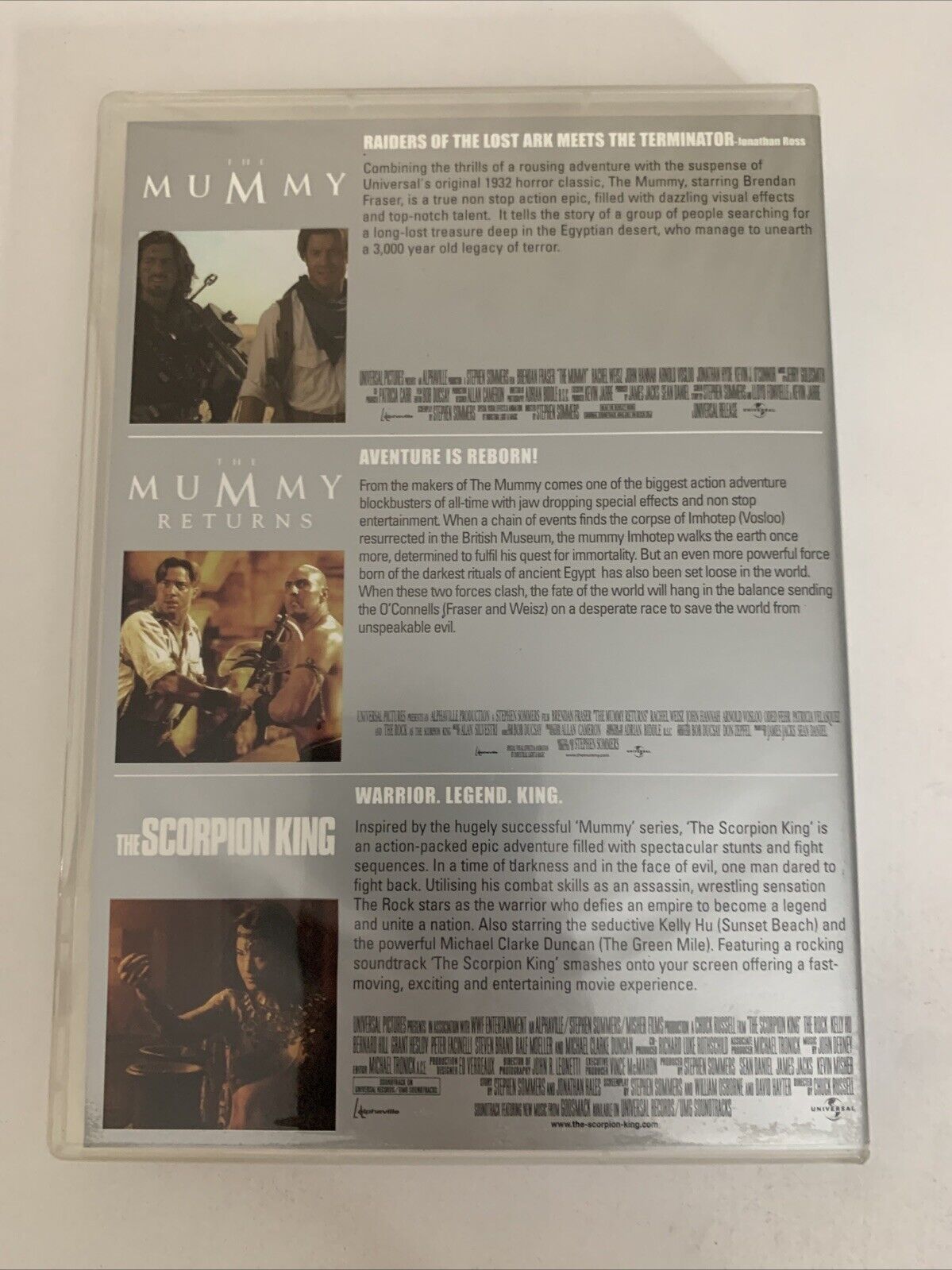 The Mummy / The Mummy Returns / The Scorpion King (DVD, 1999) Region 4