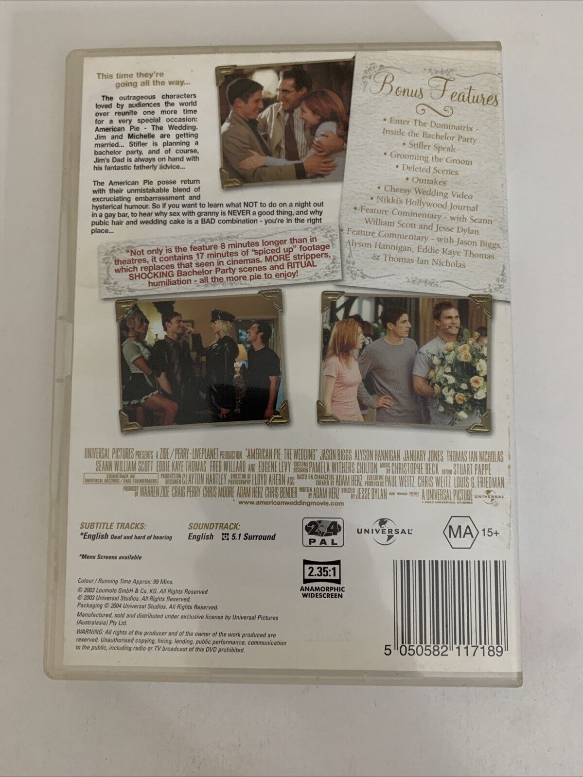 American Pie The Wedding (DVD, 2003) Seann William Scott, Jason Biggs Region 4