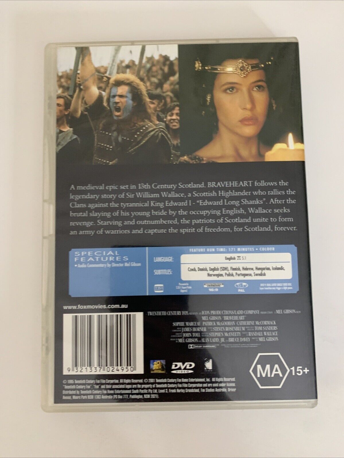 Braveheart (DVD, 1995) Mel Gibson  Region 4