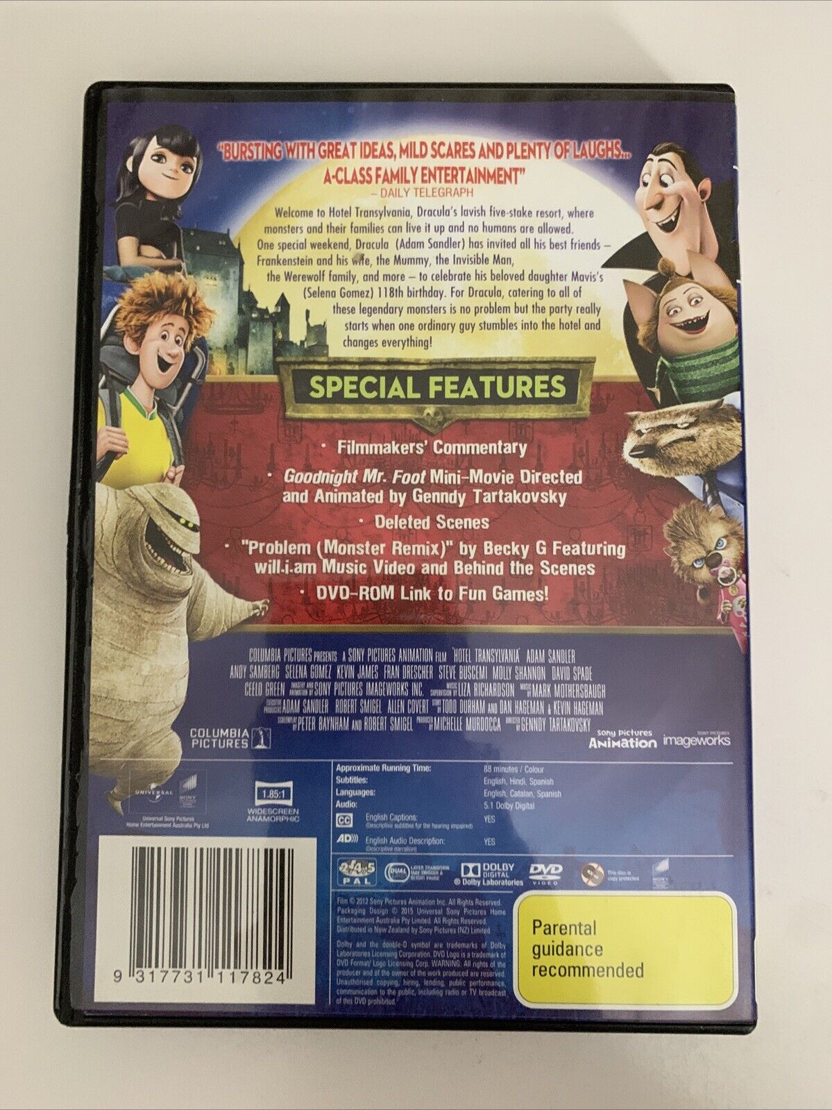 Hotel Transylvania (DVD, 2012) Jon Lovitz, Steve Buscemi, Adam Sandler Region 4