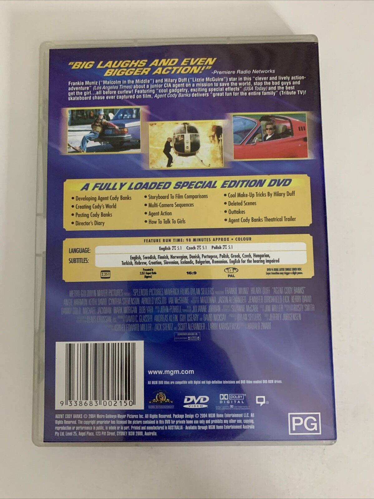Agent Cody Banks (Special Edition, DVD, 2003) Hilary Duff, Frankie Muniz Region4