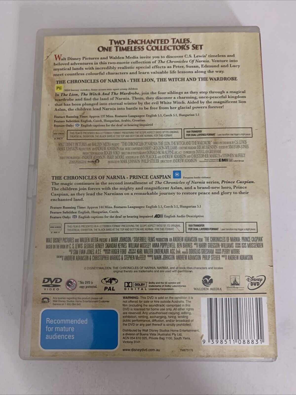 Chronicles of Narnia The Lion, the Witch and the Wardrobe / Prince Caspian DVD