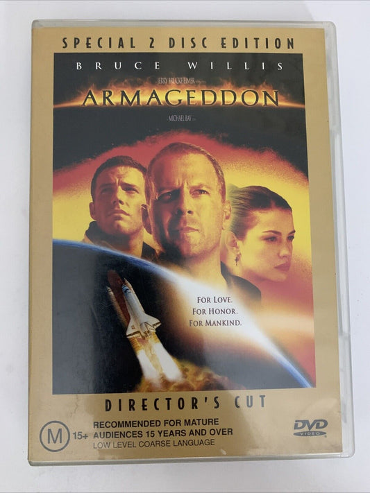 Armageddon Director's Cut (DVD, 1998, 2-Disc) Bruce Willis, Ben Affleck Region 4