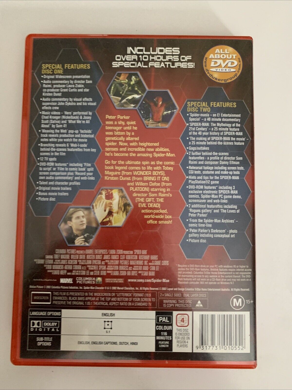 Spider-Man 1 & 2 (DVD, 2002) Tobey Maguire, Kirsten Dunst Region 4