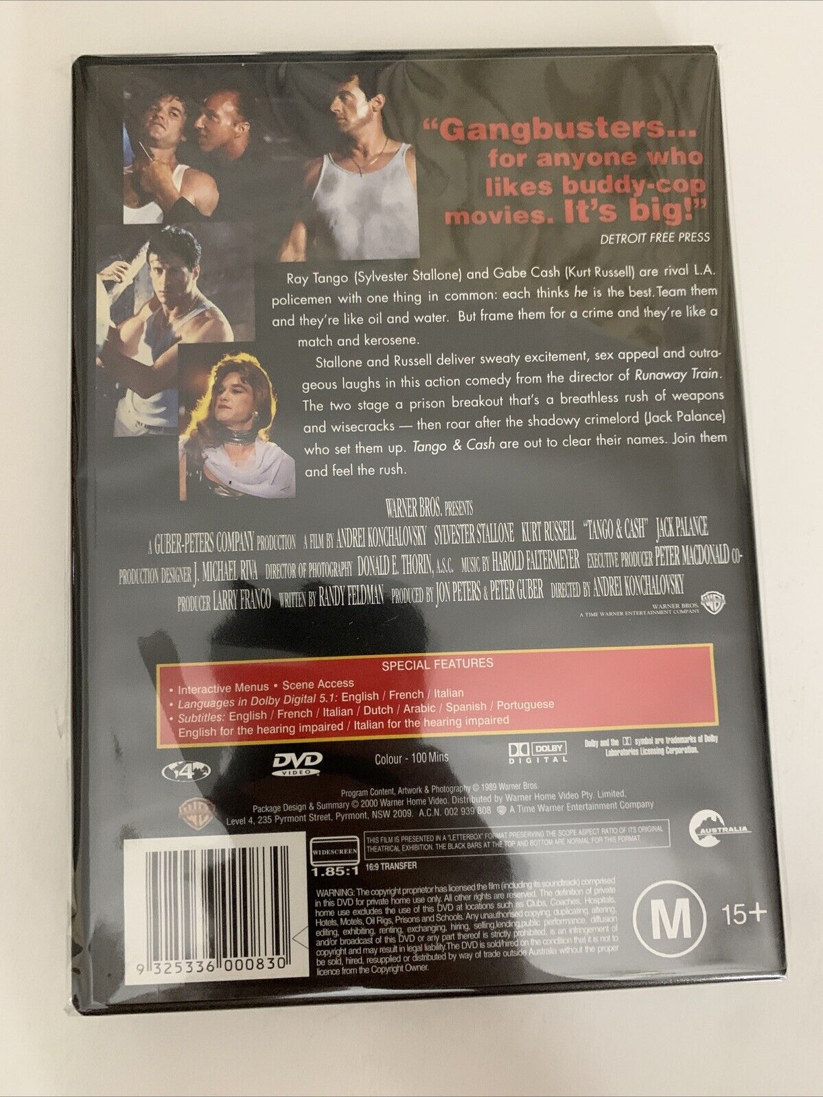Tango and Cash (DVD, 1989) Kurt Russell, Sylvester Stallone Region 4  NEW
