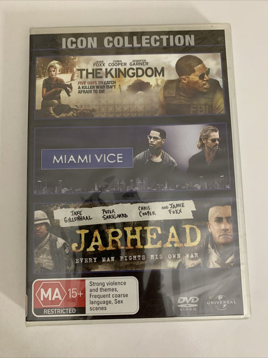 The Kingdom / Miami Vice / Jarhead (DVD, 3-Disc) Jamie Foxx Region 4 NEW Sealed