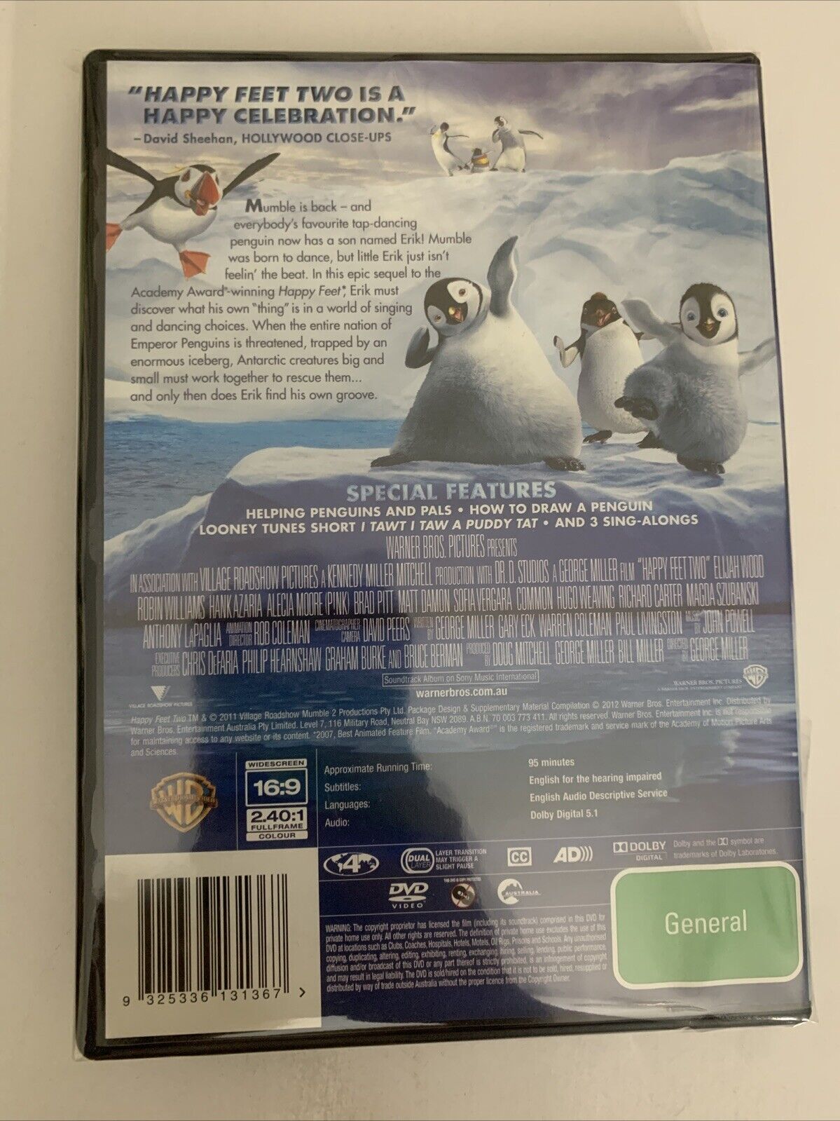 Happy Feet Two (DVD, 2011) Animated Movie Region 4  NEW