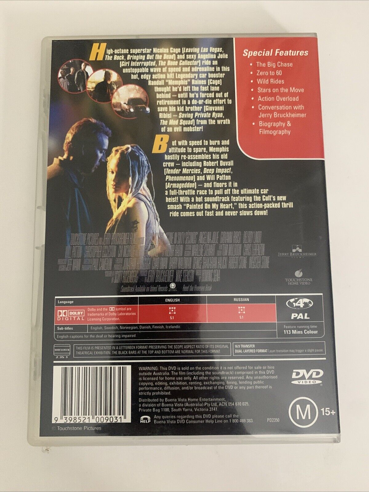 Gone In 60 Seconds (DVD, 2000) Nicolas Cage Region 4