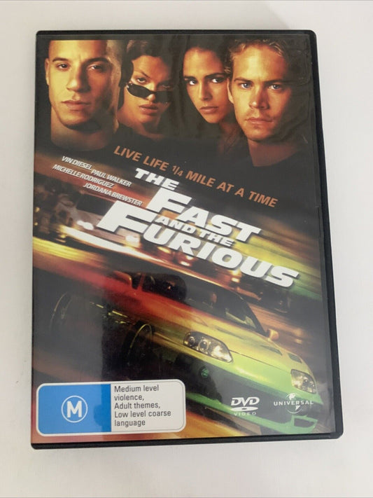 The Fast and the Furious (DVD, 2001) Paul Walker, Rick Yune, Vin Diesel Region 4