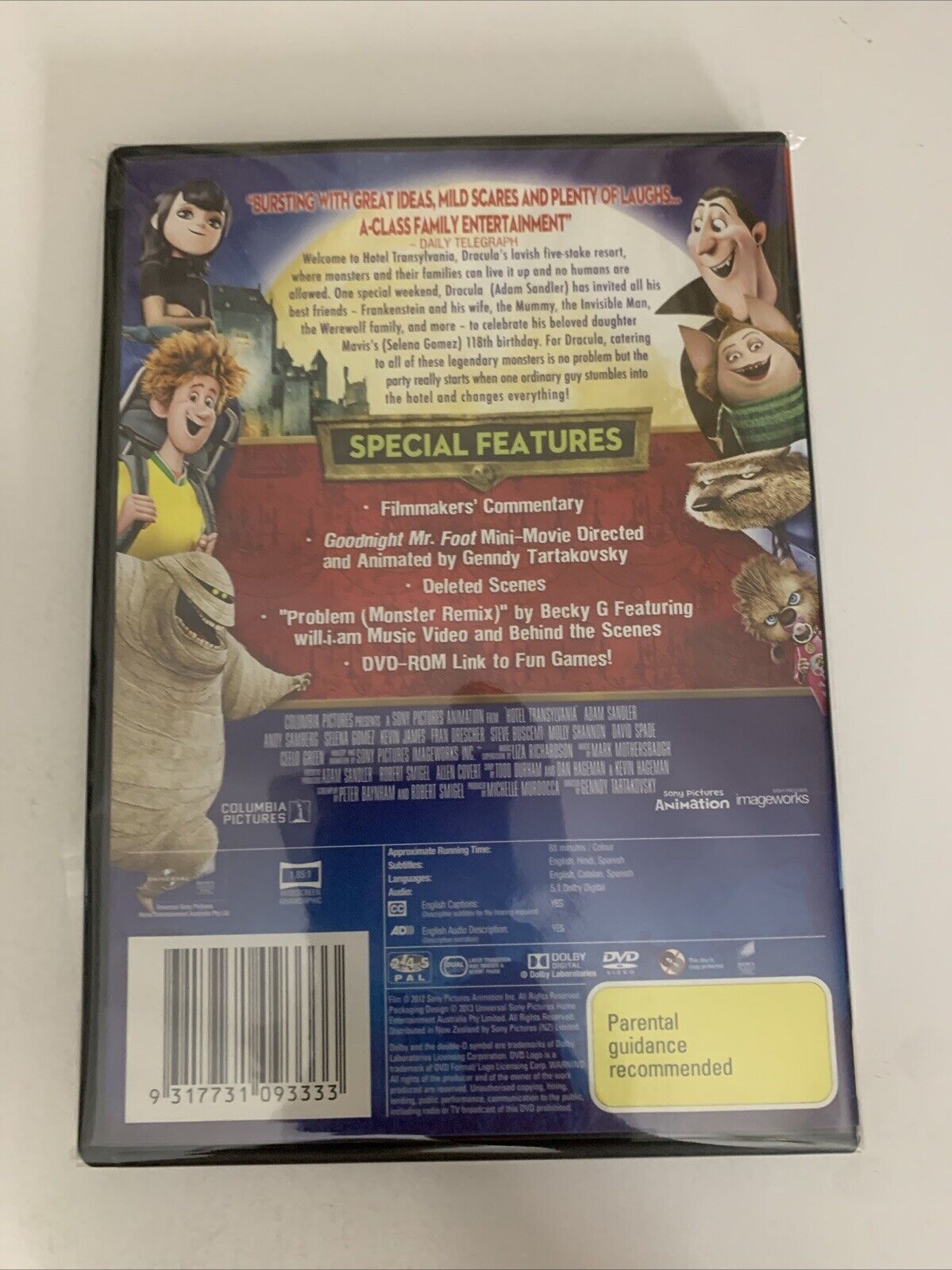 Hotel Transylvania (DVD, 2012) Adam Sandler Animation Region 4  NEW