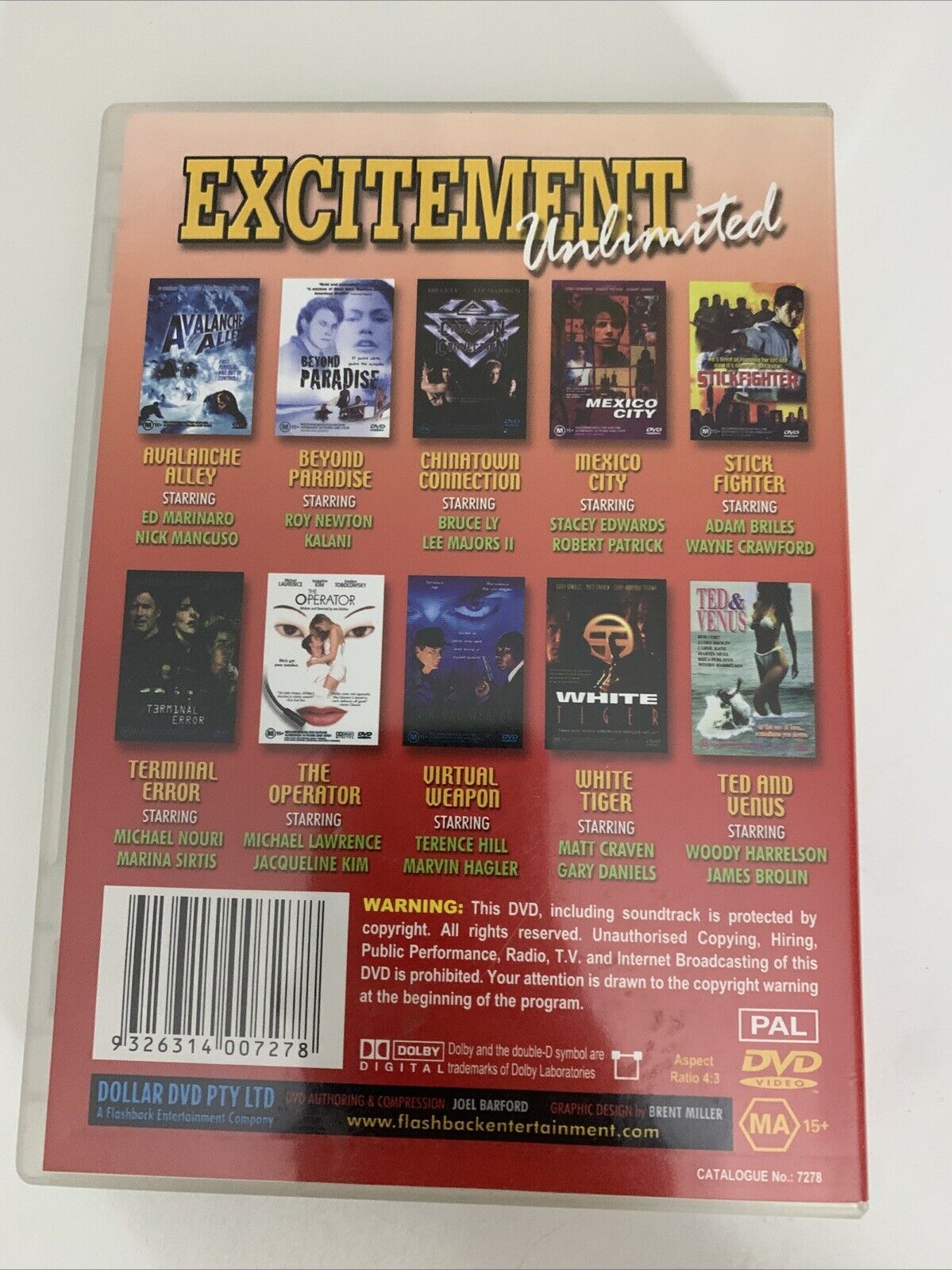 10 Action Movie Avalanche Alley/ Beyond Paradise/ Chinatown Connection.. (DVD)