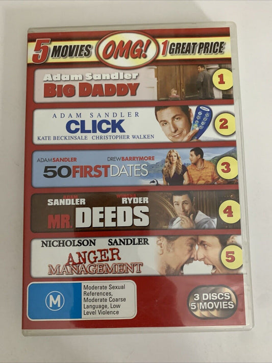 50 First Dates / Anger Management / Big Daddy / Click / Mr Deeds  (DVD) Region 4
