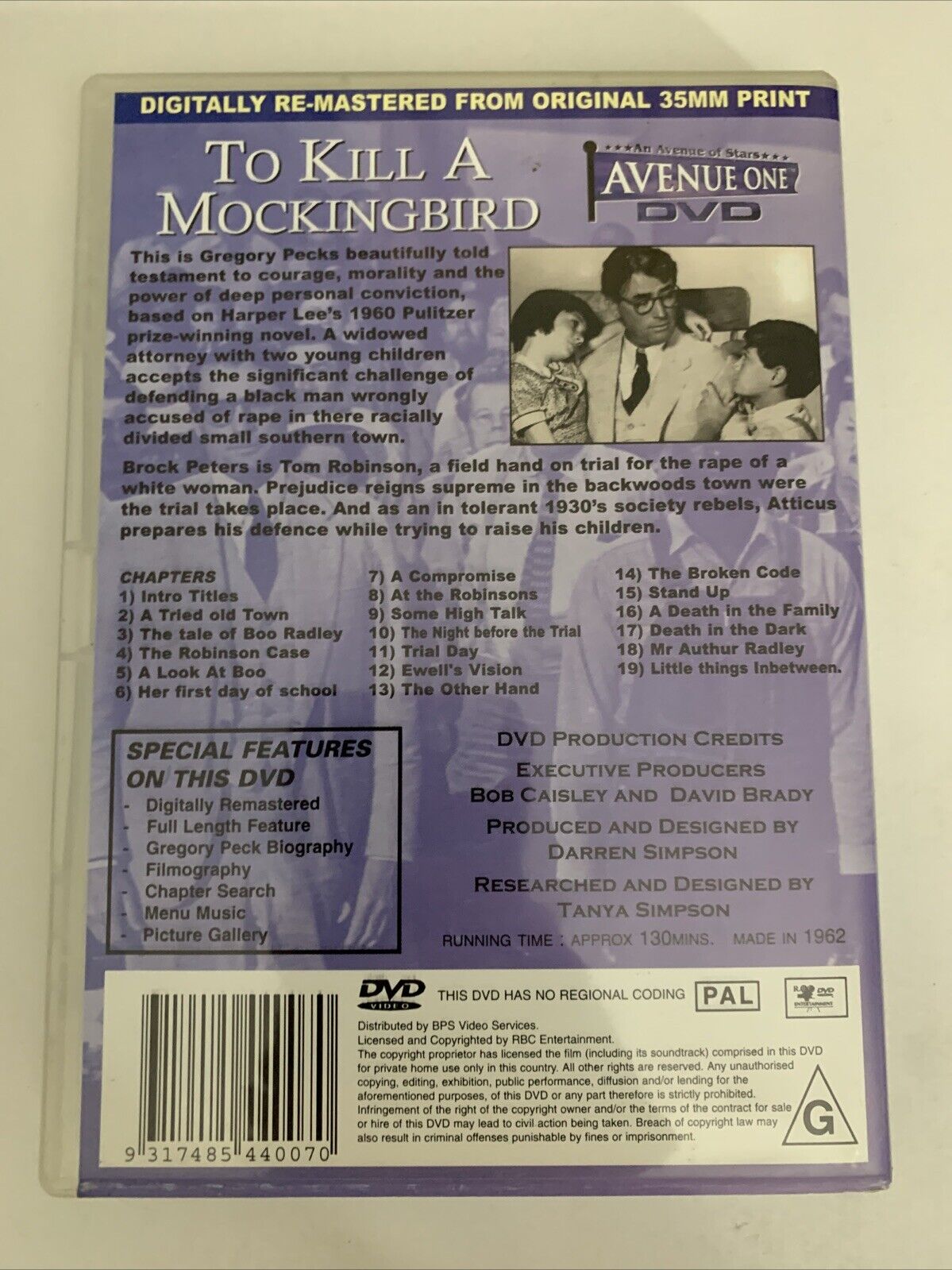 To Kill A Mockingbird (DVD, 1962) Robert Duvall, Mary Badham, Gregory Peck